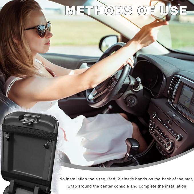 Center Console Cover, 11.81"×7.87" Automotive Fluffy Plush Center Armrest Protector, Universal Furry Comfortable Center Console Pad for Cars Trucks SUVs, Car Accessories (Gray)