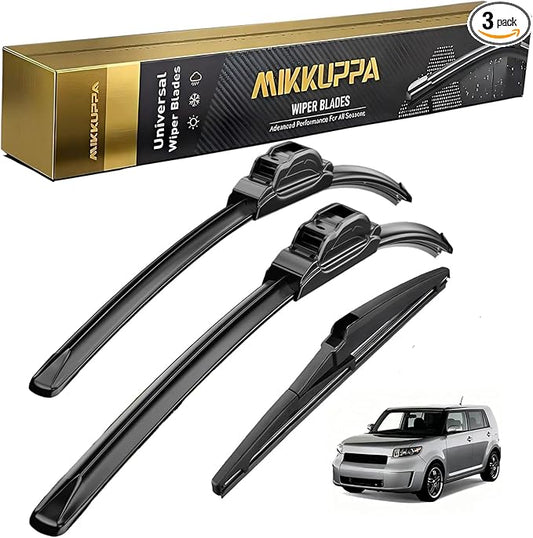 MIKKUPPA 22"+20"+14" Windshield Wipers Blades Replacement for 2008-2015 Scion xB, U/J HOOK Front & Rear All Season Wiper Blades Set(Pack of 3)