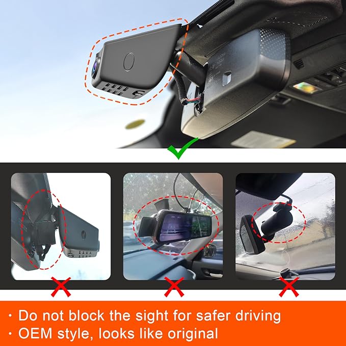Mangoal Front 4K and Rear 1080P Dash Cam fit for Ford 1st Gen Maverick 2025 2026(Model B), XL XLT Lariat, Integrated OEM Look, UHD 2160P Video, WiFi & Free App, GPS, 128GB Card