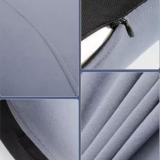 Headrest Neck Lumbar Pillows Car Seat for Audi A6 C7 C8 2011-2025, Universal Ergonomic Back Support Cushion, Comfortable Breathable Cover for Office Home, B/Gray