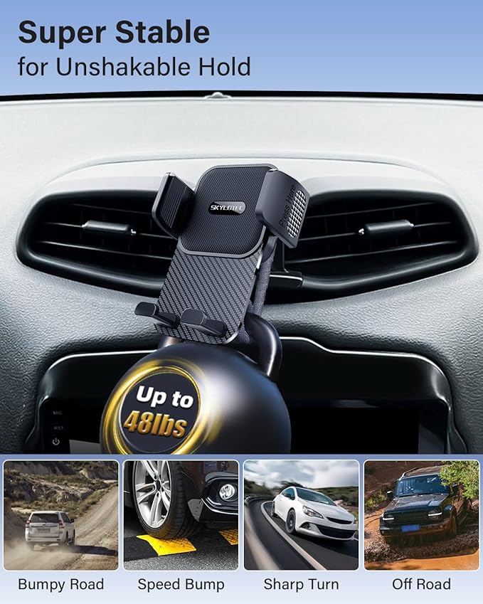 SKYLOTEC Car Phone Holder for Toyota Tundra 2007 2008-2013/Sequoia 2008-2012 2013 2014 2015 2016 2017 Accessories Automobile Cradles Phone Mount, Cell Phone Base Not Block Air Vent
