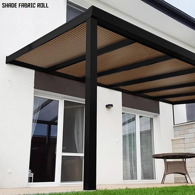 TANG Sun Shade Fabric Roll 8'x9' Shade Cloth for Garden Brown HDPE Mesh Shading Pergola Cover Replacement Canopy, 95% Blockage Sunshades for Outdoor Patio Backyard Plant