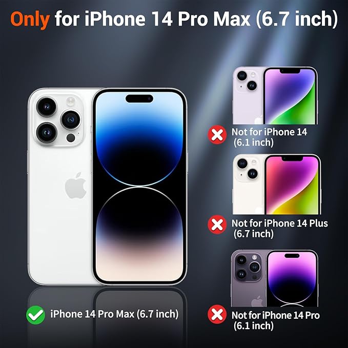 SUPFINE Magnetic for iPhone 14 Pro Max Case with Screen Protector (Compatible with MagSafe) (Military Grade Drop Protection) Translucent Matte Shockproof Phone Cover,Starry Orange