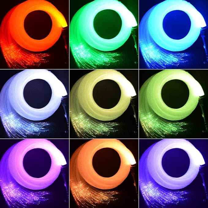 Starlight Headliner Kit 400 Strands 0.03in 9.8ft Fiber Optic Light Car Ceiling Roof Lighting 12V 6W RGBW Sound Activate APP/Remote Control for Car Room