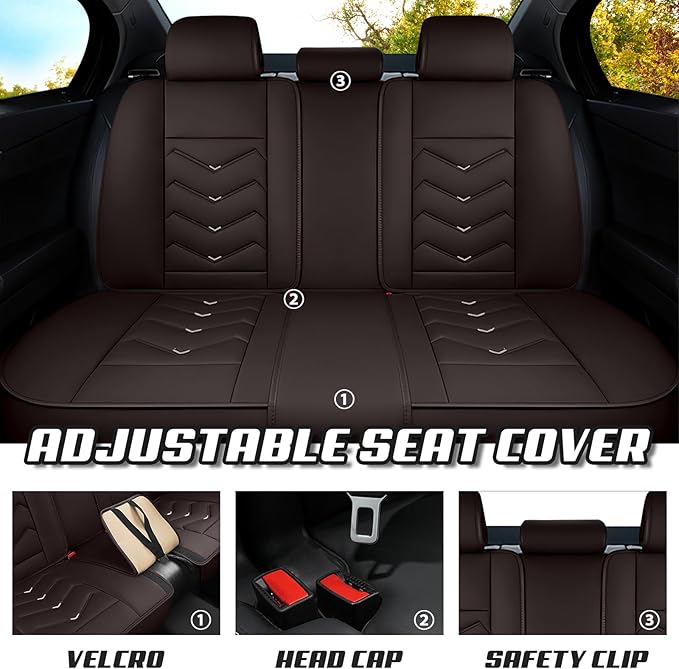 Car Seat Covers for Mercedes-Benz S-Class 2005-2025, Premium Nappa Leather Car Seat Cover, Stylish Sport Seat Covers， Automobile Seat Cover Sets.(Standard 5 Seats/Coffee Color)