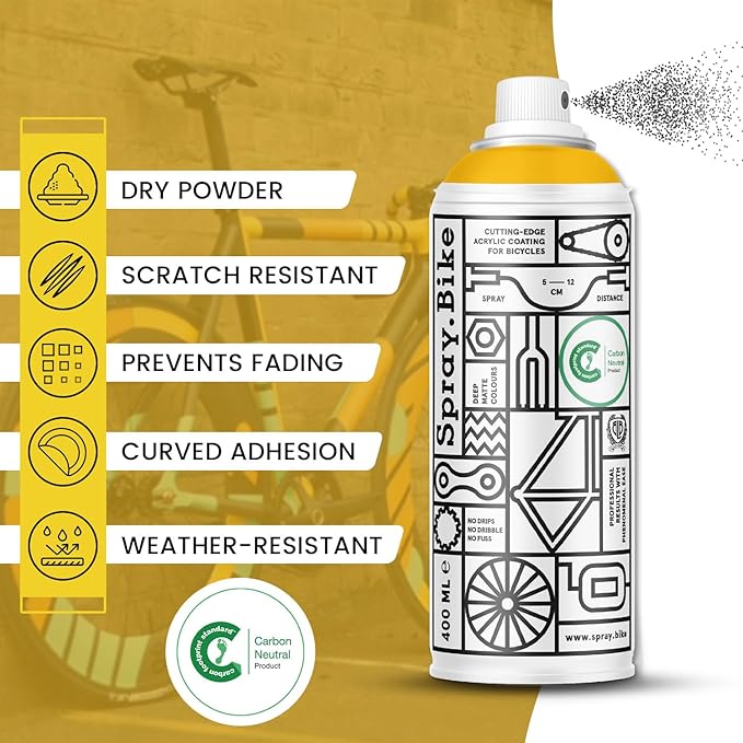 Spray.Bike Spray Paint | Designed Mainly for Bicycles | Multi-Use Acrylic Spray Paint for Metal, Plastic | High Coverage Bike Paint, 400ml