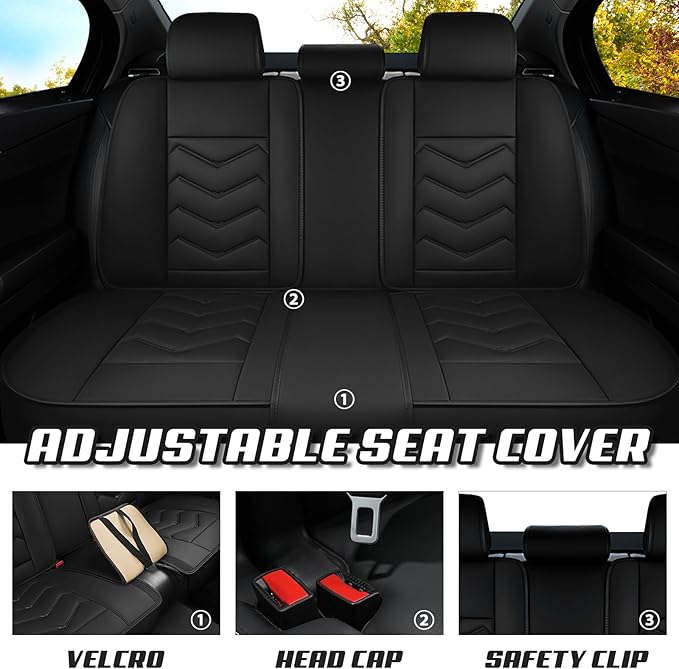 Car Seat Covers for Mercedes-Benz S-Class 2005-2025, Premium Nappa Leather Car Seat Cover, Stylish Sport Seat Covers， Automobile Seat Cover Sets.(Luxury 5 Seats/Pure Black)