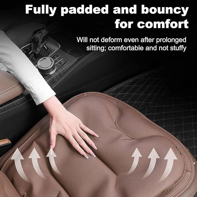 Car Seat Cushion for Porsche Macan 2015-2025-pr, Breathable Non-Slip Driver Seat Pad Ergonomic Memory Foam for Long Driving Car Office,A/2Pcs-Brown