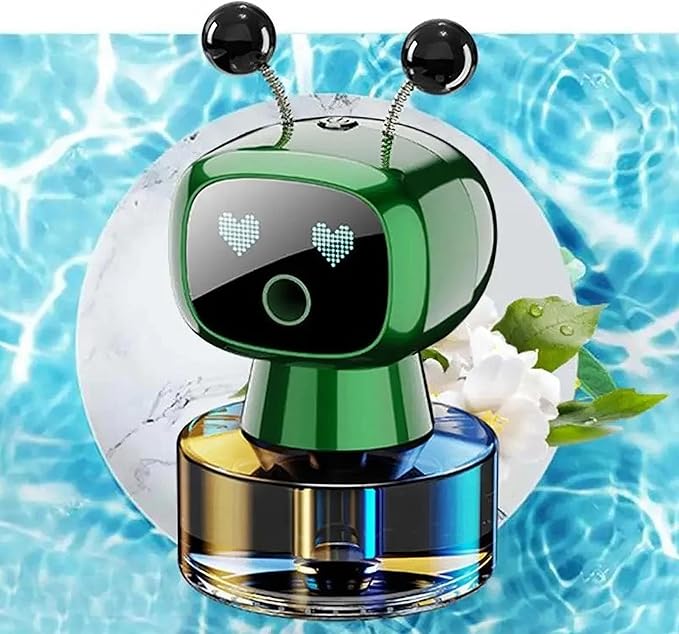 Amposei Car Air Freshener, Smart AI Robot Car Aromatherapy Diffuser, Automatic Air Freshener Spray, Car Fresheners Diffuser, Ideal Car Gift Decor for Car & Perfume Aromatherapy Lover (Grey Osmanthus)