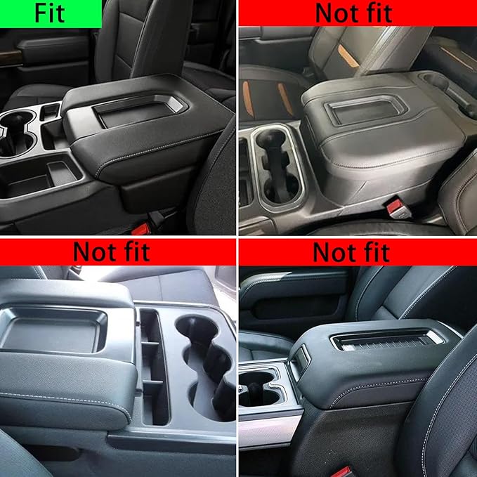 Center Console Armrest Cover for Chevy Silverado/GMC Sierra Accessories 2019-2024 2025 Arm Rest Box Leather Protective Case Middle Console Lid Cushion Pad Only for Jump Seat (Gray Stitches)