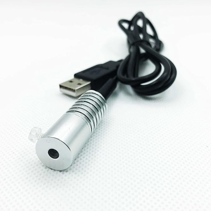 Side Glow Fiber Optic USB Light Source - 5V Fiber LED Illuminator (White, 8mm)
