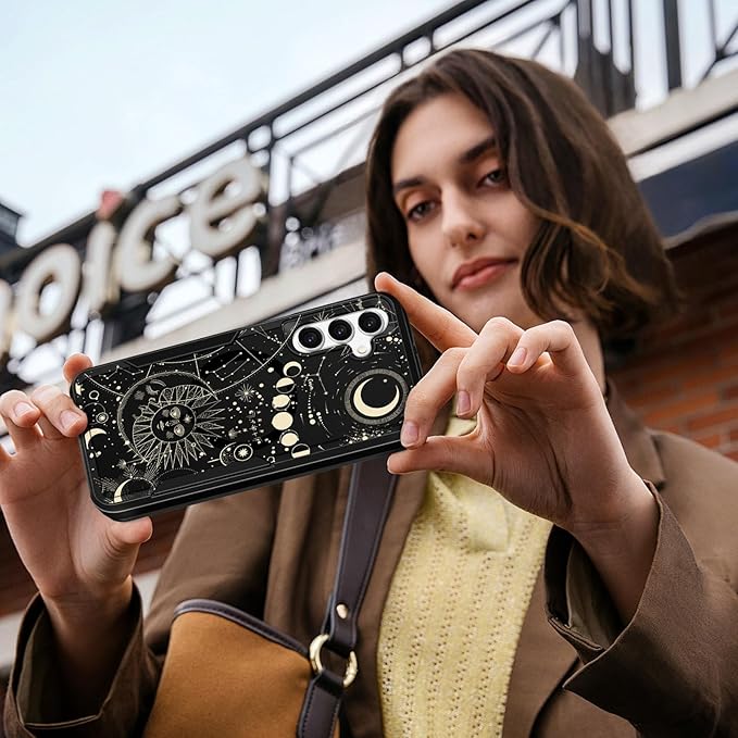 for Samsung Galaxy A14 5G Phone Case - Compatible with MagSafe Women Girls Cute Magnetic Protective Cover Girly Aesthetic Sun Moon Heavy Duty Shockproof Design for Samsung Galaxy A14 5G Cases