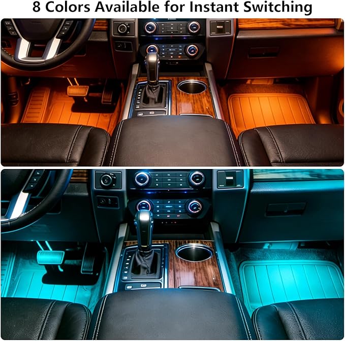 LED Lights for Car,Ambient Lights for Car,Car Footwell Lights,Car Ambient Light,16 Million Colors Music Sync,DIY Mode Multicolor LED Interior Lights for Cars,Trucks,SUVs,12V Power