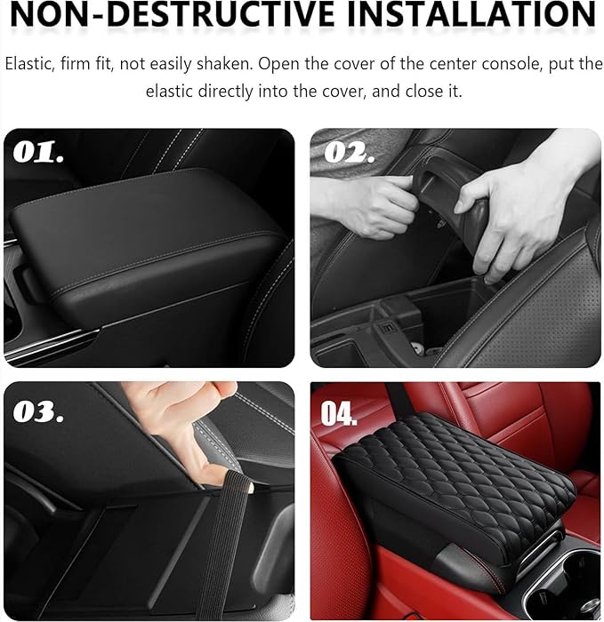 Auto Armrest Cushion Pads for Lincoln Town Car III(1998-2003) Accessories Car Centre Console Armrest Pad Durable Material and Easy to Clean-is Waterproof and Anti-Scratch