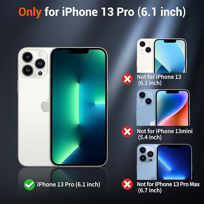 SUPFINE Magnetic for iPhone 13 Pro Case with Screen Protector (Compatible with MagSafe) (Military Grade Drop Protection) Translucent Matte Shockproof with Anti-Fingerprint Phone Case,Deep Blue