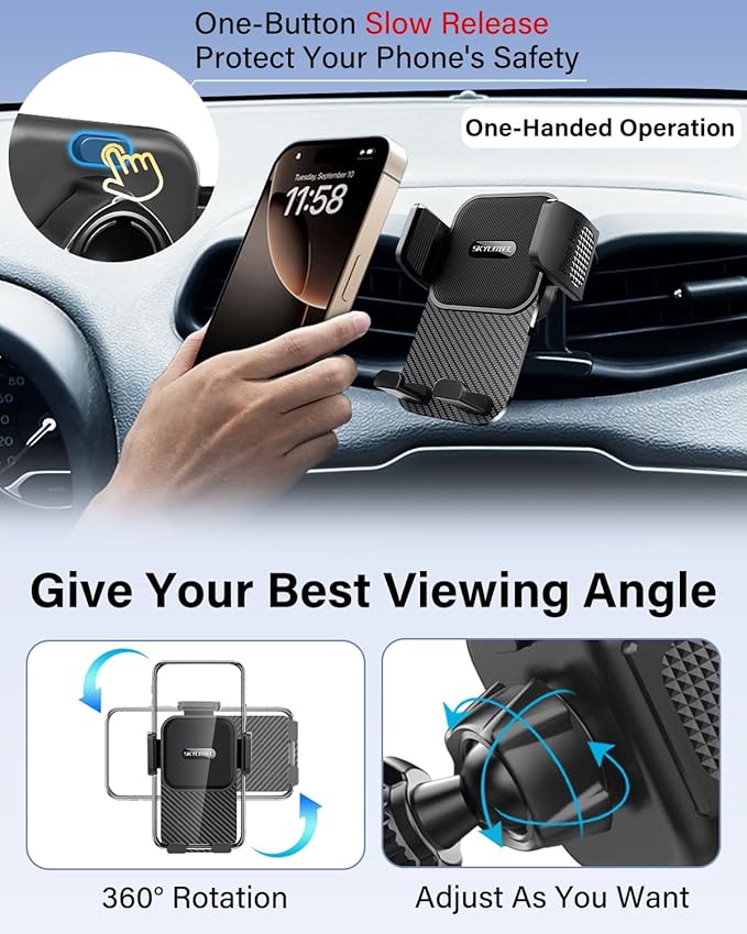SKYLOTEC Car Phone Holder for Toyota Corolla 2020-2025/Corolla Cross Hybrid Hatchback 2022-2025 Accessories Automobile Cradles Phone Mount, Cell Phone Base Not Block Air Vent