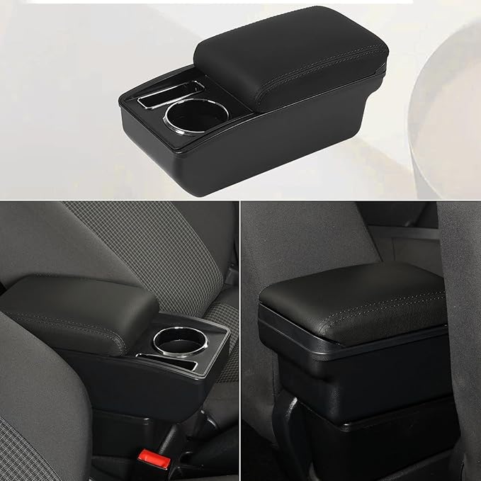AULPHIKE Compatible with Nissan Versa Armrest 2020-2024 Center Console Organizer Armrests Double Layer Storage Space with Cup Holder