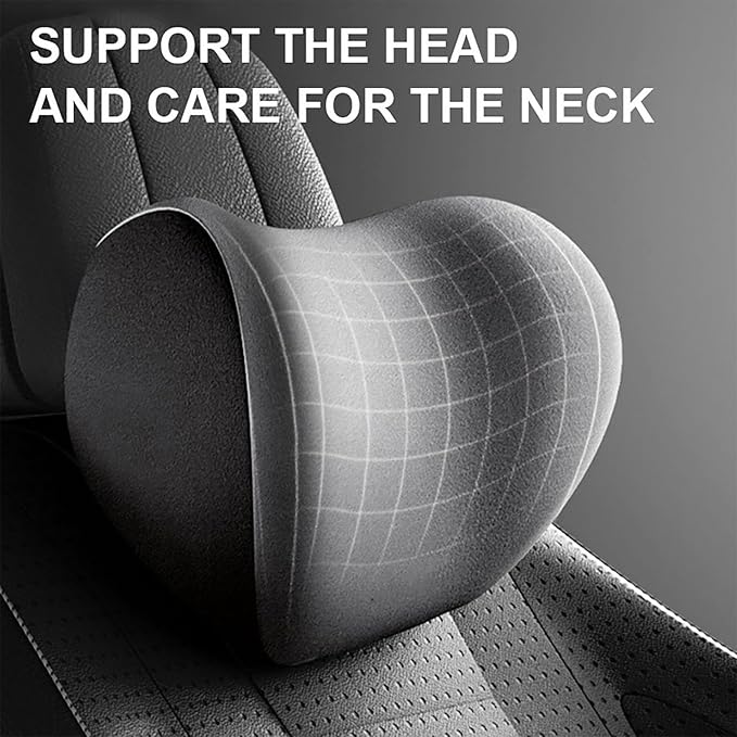 Car Back Support Neck Pillow for Subaru Crosstrek 2012-2025, Comfortable Soft Car Seat Headrest Neck Rest Cushion Lumbar Support Pillow with Adjustable Strap, Brown