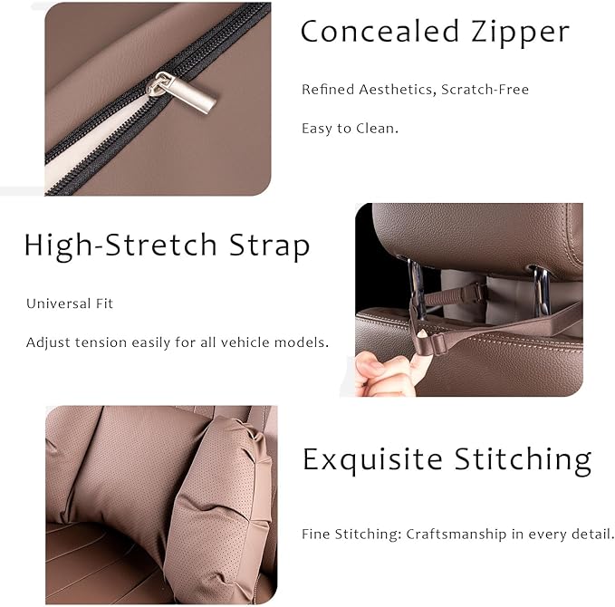 Car Neck Pillow & Lumbar Support for Porsche Taycan Sport Turismo 2022-2024 Ergonomic Breathable Mesh Auto Seat Back Cushion Headrest,Black-Lumbar Support
