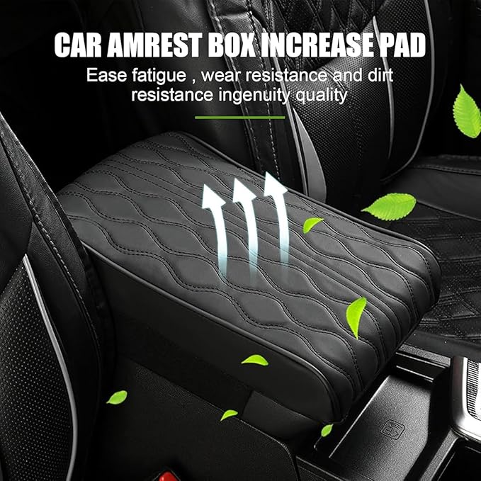 Car Center Console Cover for Ford Edge Sport 2011-2014, Universal Memory Foam Leather Comfortable Soft Armrest Box Pad Cushion Protector Accessories Easy to Clean,Coffee