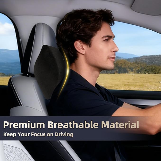Car Neck & Lumbar Support Pillow Set for Honda Pilot, Soft Memory Foam Headrest & Back Cushion, Ergonomic Comfortable Seat Support for Daily Driving and Long Trips Car Interior Accessories