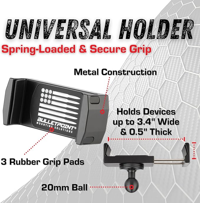 Bulletpoint RubiGrid Metal Dash Mount Phone Holder Compatible with 2022+ Chevrolet Silverado & GMC Sierra