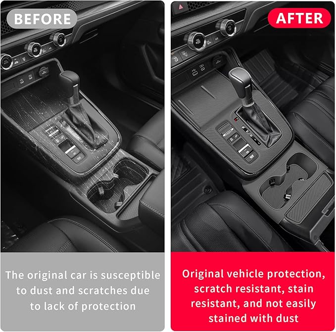 Temmis Center Console Silicone Cup Holder Kit for Honda CRV 2023-2026 (Gasoline & Hybrid), Insert Center Consel Electrostatic adsorption Cover for Honda CRV 2023-2026-Black