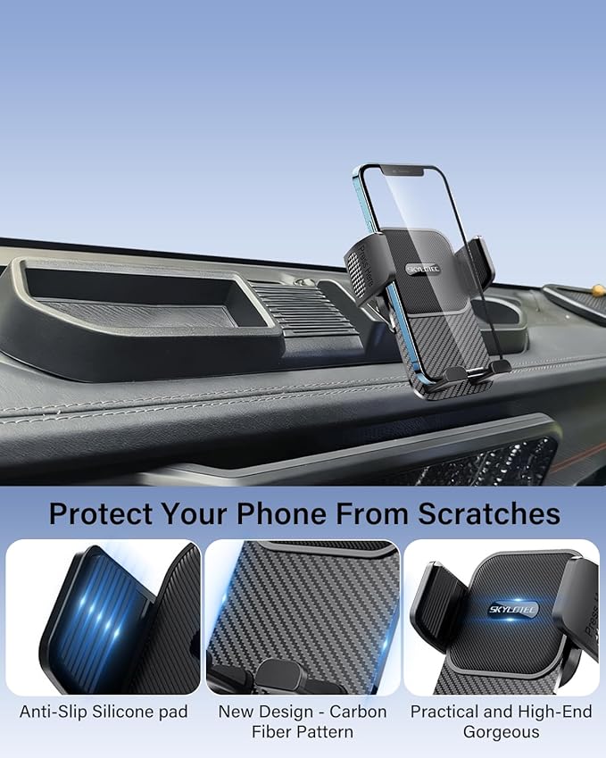 SKYLOTEC Phone Holder for Jeep Wrangler JK JKU 2011-2016 2017 2018 Accessories Automobile Cradles Phone Mount, Dashboard Mount Dash Tray Not Block Air Vent
