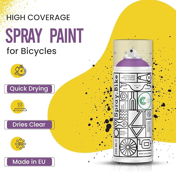 Spray.Bike Spray Paint | Designed Mainly for Bicycles | Multi-Use Acrylic Spray Paint for Metal, Plastic | High Coverage Bike Paint, 400ml, Memphis