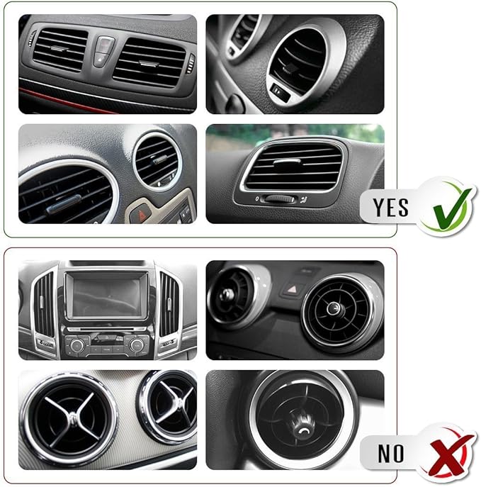 eTECH Magnetic Phone Car Mount Holder, Magnetic Mount Universal Air Vent (Silver)
