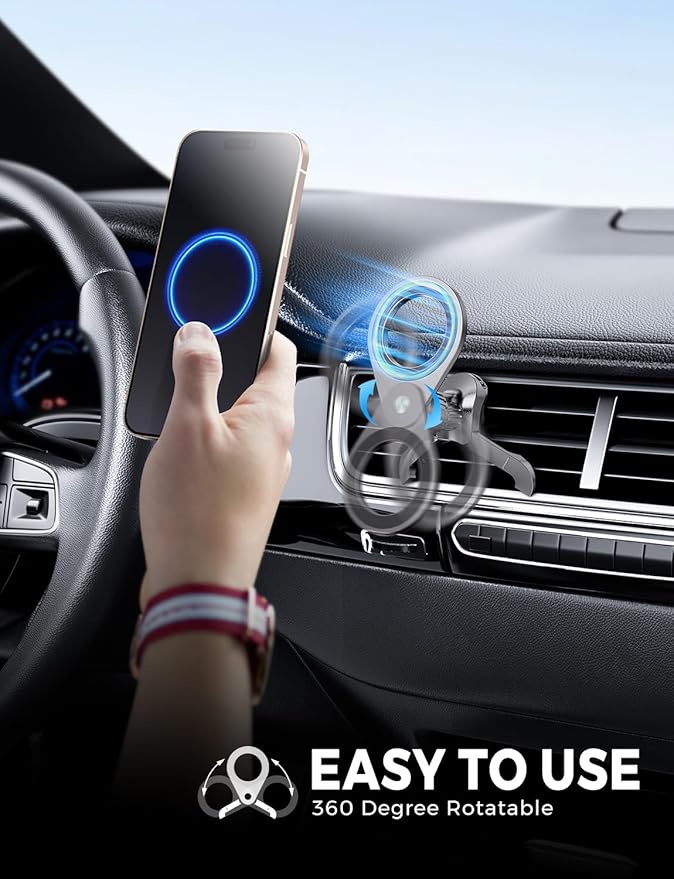 eSamcore Fits MagSafe Car Mount [2 Pack], Magnetic Phone Holder for Car Vent Strong N52 Magnets Air Vent Cell Phone Holder Clip for iPhone 17/16/15/14/13/ Pro Max