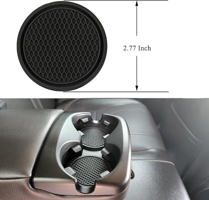Car Seat Gap Filler Compatible with Nissan Rogue Accessories Seat Gap Plug Blocker with Storage Slot Organizer Non-Slip Car Cup Holder Coaster Black 2 Pack