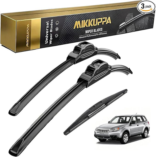 MIKKUPPA 26"+17"+14" Windshield Wiper Blades Replacement for 2012-2018 Subaru Forester, 2015-2019 Subaru Outback, Front Rear Wipers Durable Stable Quiet All Season Wiper Set (Pack of 3)
