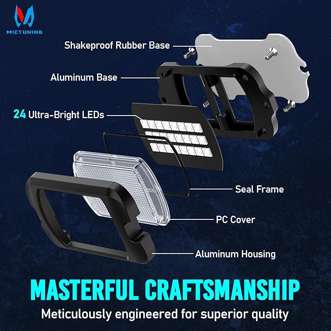 MICTUNING Q1+ MAX 8 Pods Ultra-Bright RGB Rock Lights, Multi-Color Chasing Underglow Lighting, Extensible to 24 Pods, APP Music Sync & DIY Effects, IP68 Waterproof