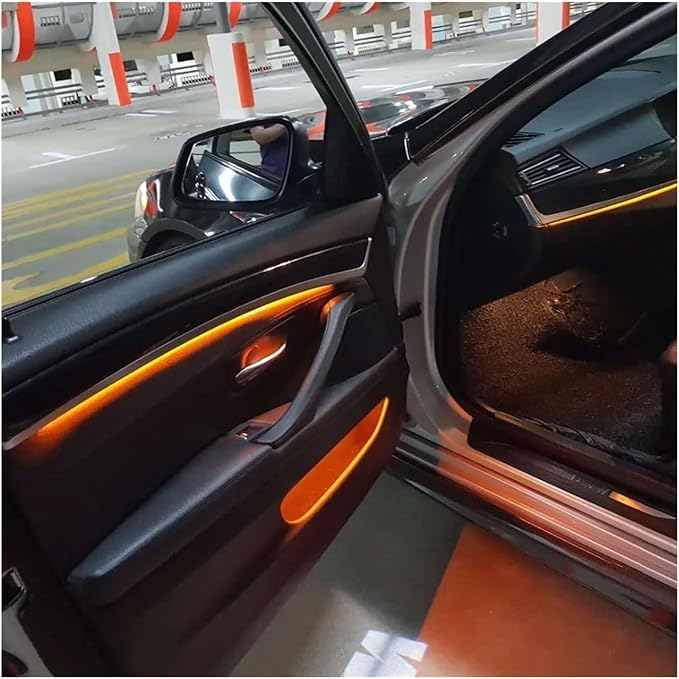 2 Colors Interior Led Stripe Decorative Door Ambient Light Compatible with BMW 5 Series F10/f11(Cream Door Cups Ctrl)