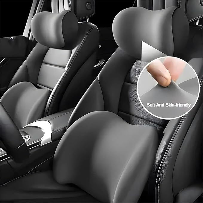 Car Back Support Neck Pillow for Ford F-250 2000-2024, Comfortable Soft Car Seat Headrest Neck Rest Cushion Lumbar Support Pillow with Adjustable Strap, Blue