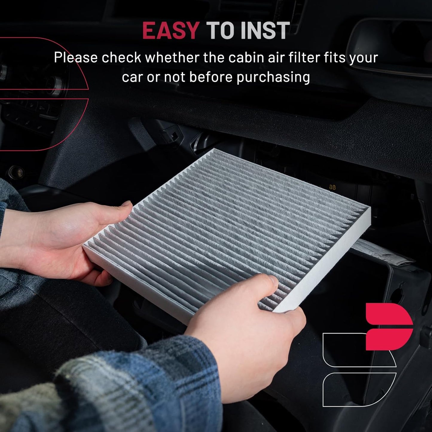 BDFHYK Cabin Air Filter with Activated Carbon Compatible with Chrysler 200 2015-2017, Compatible with Jeep Cherokee 2014-2018, Replace# CF12000, 68223044AA
