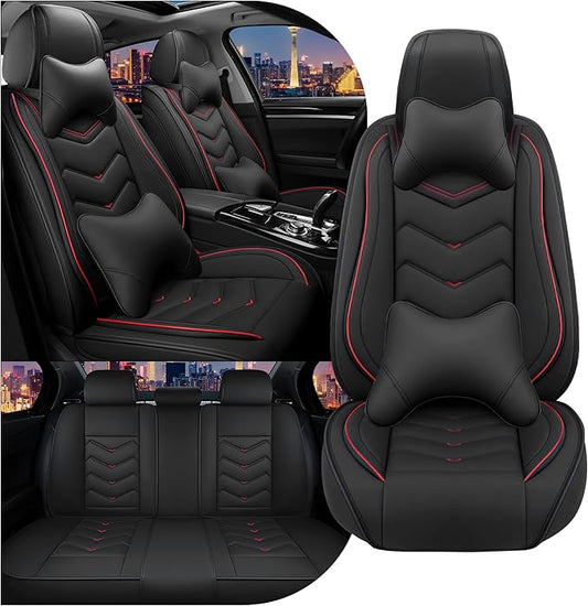 CTDS Car Seat Covers for Nissan Pathfinder 2000-2026, Stylish Sport Seat Cover, Premium Nappa Leather Car Seat Cover. Automobile Seat Covers Sets.(Luxury 5 Seats/Black)