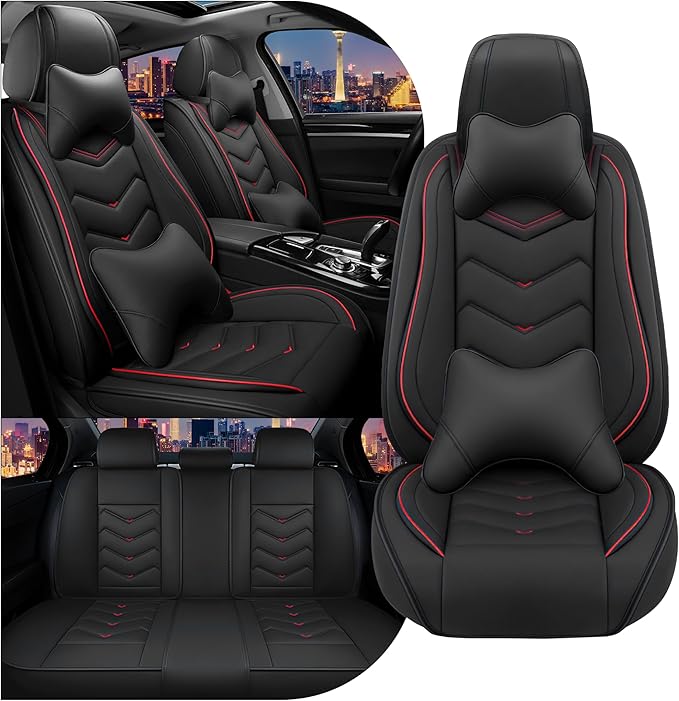 CTDS Car Seat Covers for Honda HR-V 2016-2026, Stylish Sport Seat Cover, Premium Nappa Leather Car Seat Cover. Automobile Seat Covers Sets.(Luxury 5 Seats/Black)