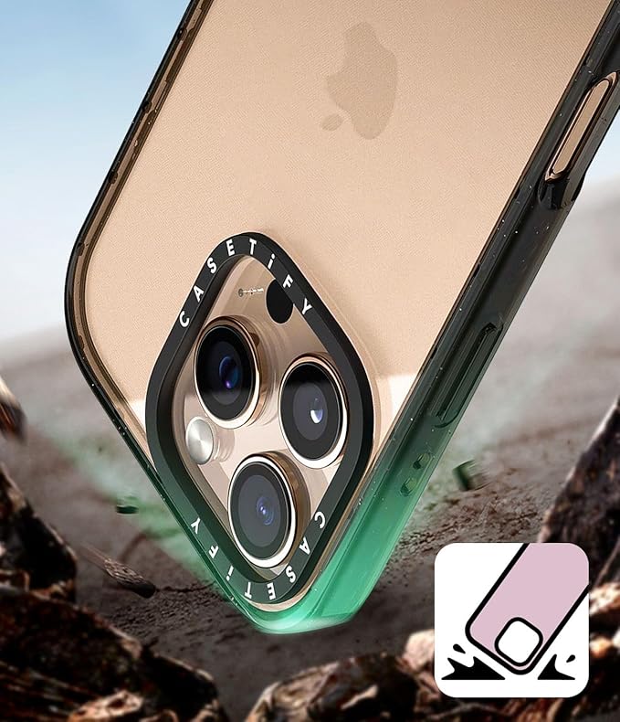 CASETiFY Impact iPhone 15 Case [4X Military Grade Drop Tested / 8.2ft Drop Protection/Compatible with Magsafe] - AF Dream FLWRS - Clear Black