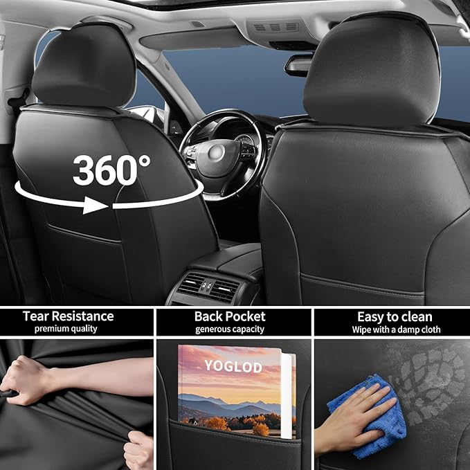 CX-30 Car Seat Covers Custom Fit for Mazda CX-30 2020-2026, Full Coverage Premium Leather Waterproof Breathable Seat Covers, Automotive Seat Protectors, Airbag Compatible(2 Front Seats, Black)