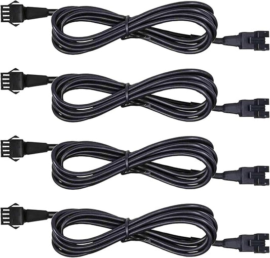 Hovano 4 PCS 60 inch/150cm 4 Pin RGB LED Multi-Color Accent Light Extension Cable Wire Cord Set for LED Motorcycle ATV Car Light Multi-Color Neon Strip Trucks Rock Lights (60 inches Cable)