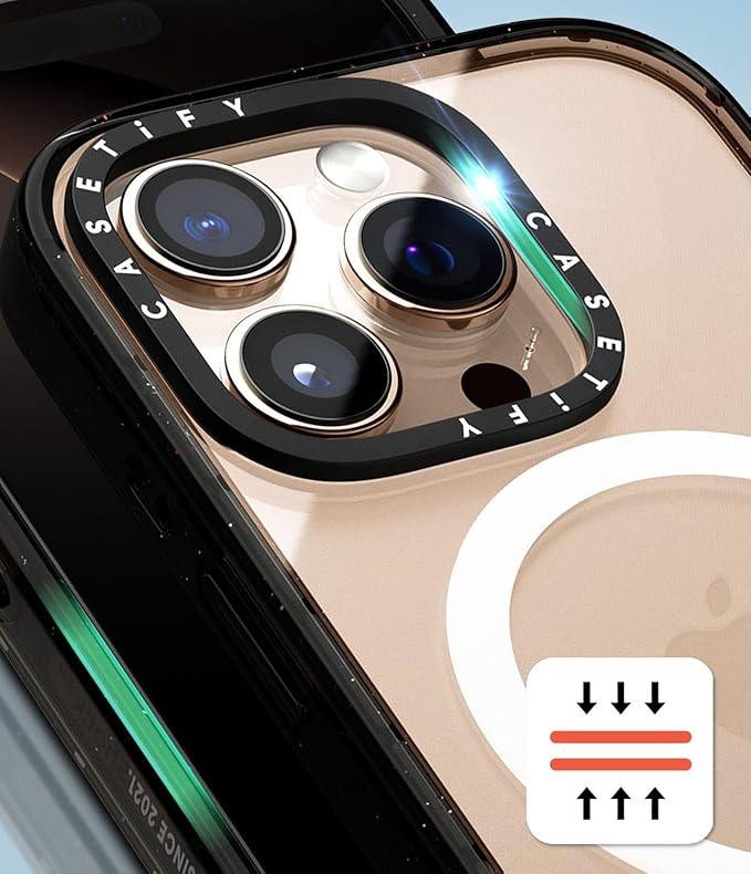 CASETiFY Impact iPhone 15 Case [4X Military Grade Drop Tested / 8.2ft Drop Protection/Compatible with Magsafe] - Flower Print - Small Blue Flowers - Clear Black
