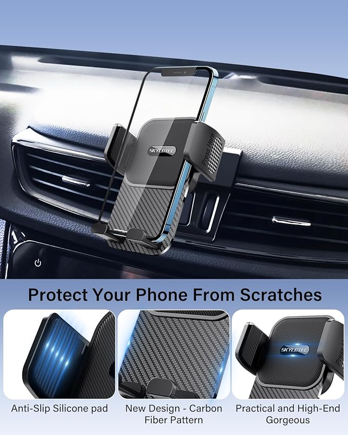 SKYLOTEC Car Phone Holder for Toyota Tundra 2007 2008-2013/Sequoia 2008-2012 2013 2014 2015 2016 2017 Accessories Automobile Cradles Phone Mount, Cell Phone Base Not Block Air Vent