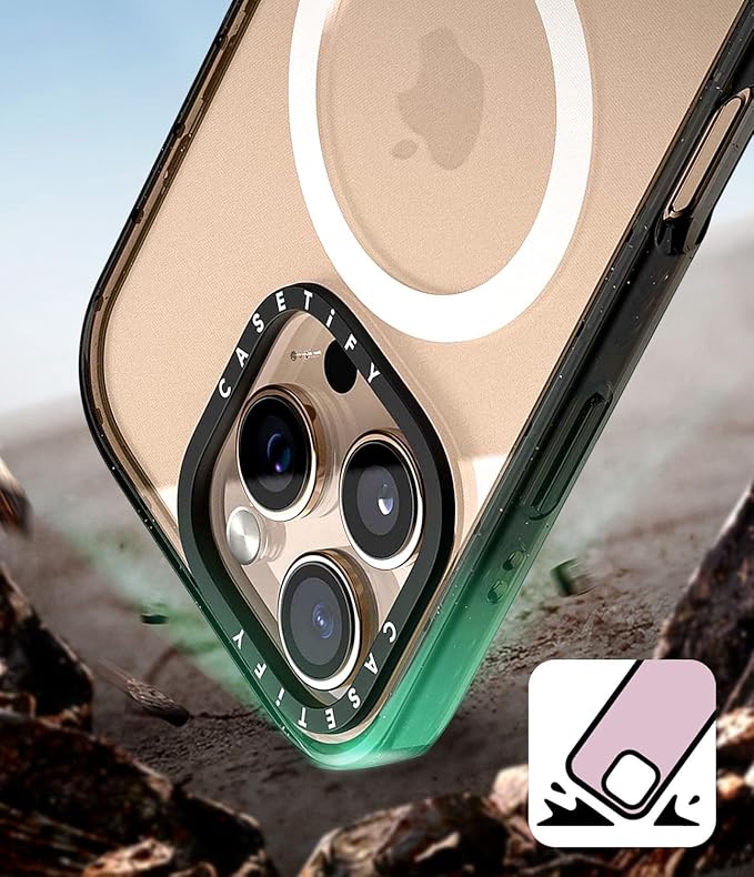 CASETiFY Impact iPhone 16 Pro Max Case [Slim/Compatible with Magsafe / 8.2 ft. 4X Military Grade Drop Protection] - Sakura - Clear Black