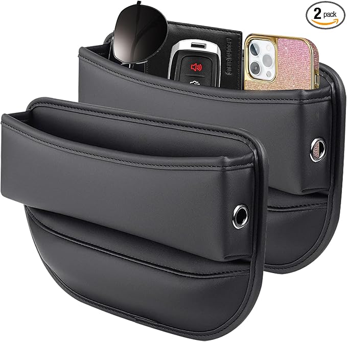 YLXGT Car Seat Gap Filler Organizer and Storages Automotive Accessories Universal for Car SUV Truck Fill The Gap Between Seat and Console Stop Things from Dropping Black 2Pcs