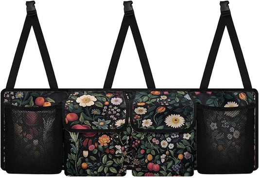 Daisy Floral Auto Car Trunk Organizer - Collapsible, Multi-Pocket Automotive SUV Car Organizer for Storage w/Adjustable Straps - Truck & Car Accessories for Women and Men