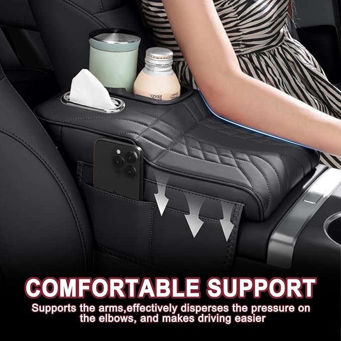 Car Armrest Cover for BMW M440i 2020 2021 2022 2023 2024 2025 2026, Center Console Cover Mat Armrest Seat Box Cover Cushion Console Pad Interior Accessories,D