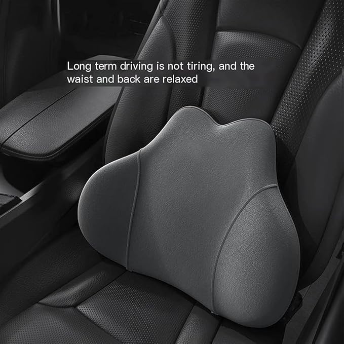 Headrest Neck Lumbar Pillows Car Seat for Audi A6 C7 C8 2011-2025, Universal Ergonomic Back Support Cushion, Comfortable Breathable Cover for Office Home,A/Black