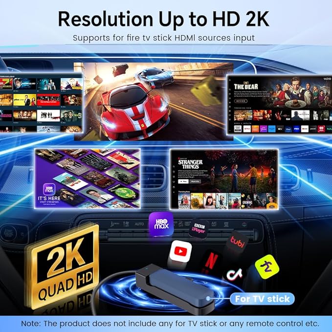 Carlinkit FireDrive Link Pro Car TV Mate, Convert Wired to Wireless Android Auto & CarPlay Adapter, Compatible with Wired CarPlay for Fire TV Stick Streaming, 5GHz WiFi/Plug & Play